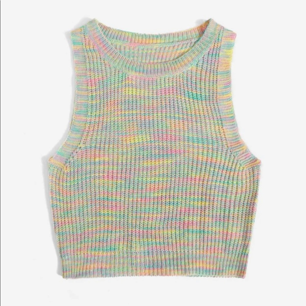 Space dye ribbed knit top